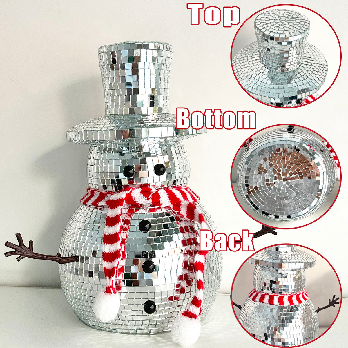 FngJiuyer Snowman Disco Ball Decor-Handmade Christmas Ornaments, Holiday Home Decor