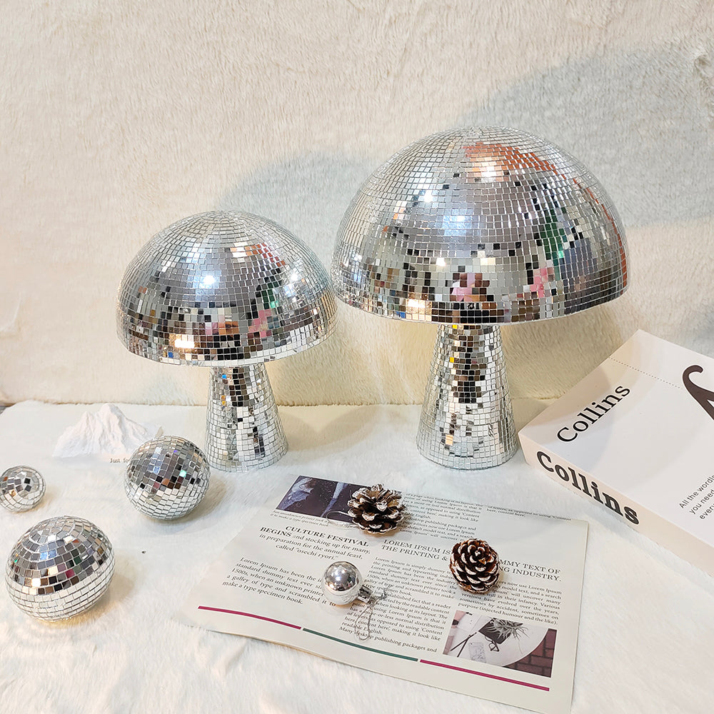 FngJiuyer Mirror Mushroom Disco Ball for Home Decor