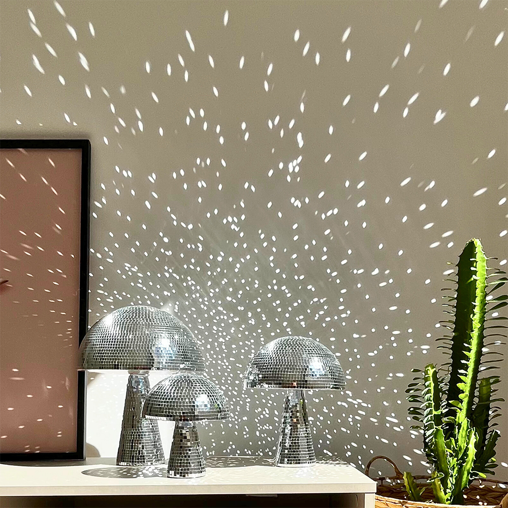 FngJiuyer Mirror Mushroom Disco Ball for Home Decor