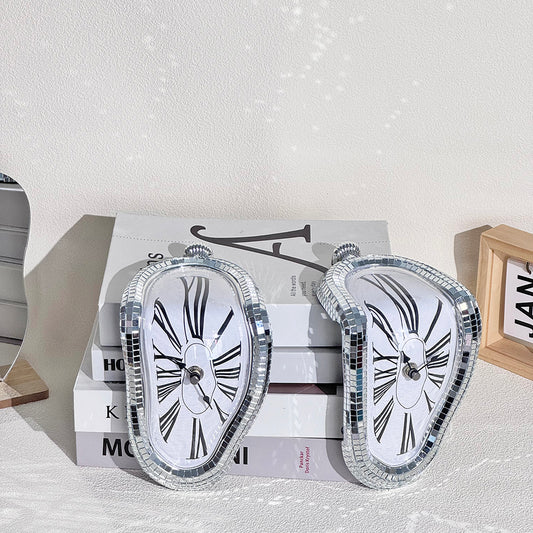 FngJiuyer Melting Disco Ball Decor Clock Decoration for Decorative Office Home Desk