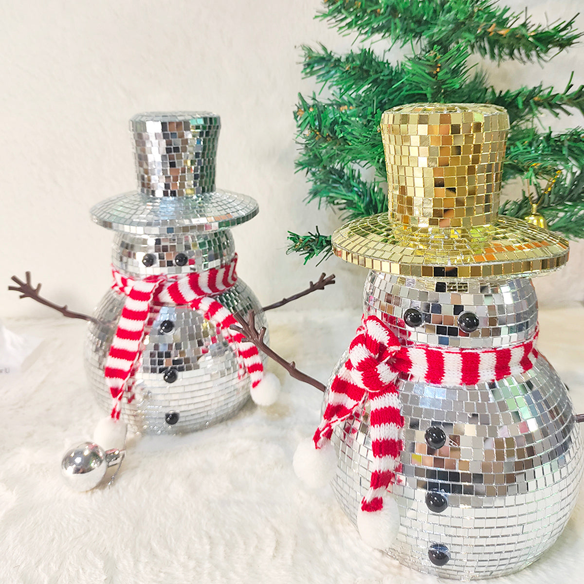 FngJiuyer Snowman Disco Ball Decor-Handmade Christmas Ornaments, Holiday Home Decor