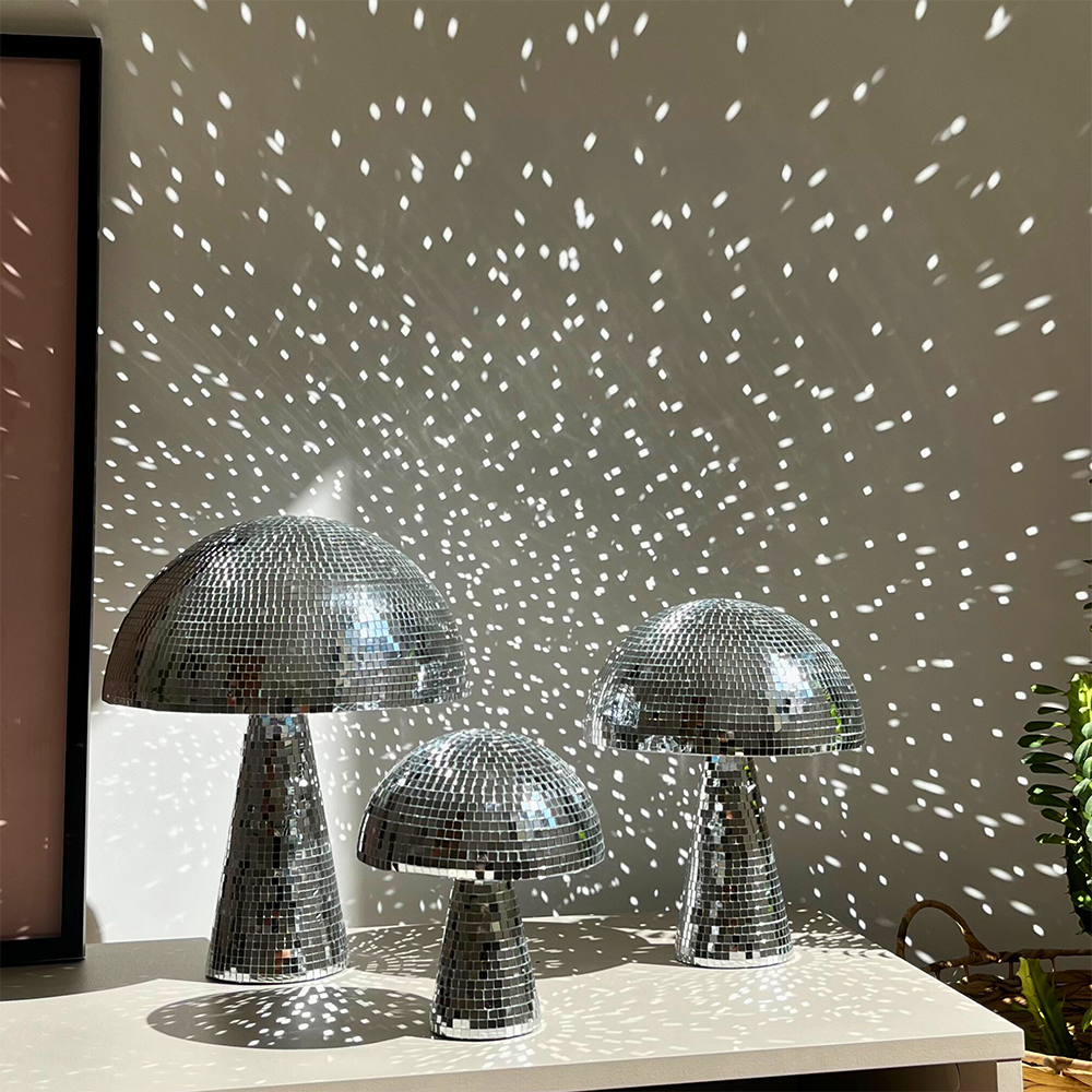 FngJiuyer Mirror Mushroom Disco Ball for Home Decor