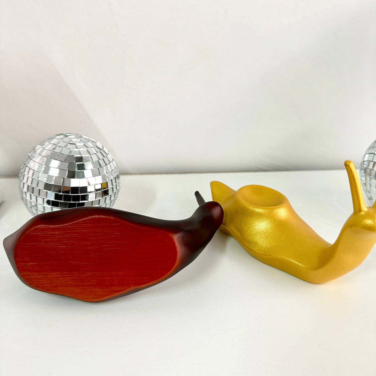 FngJiuyer Disco Snail Miniature Table Decorations Creative Disco Ball