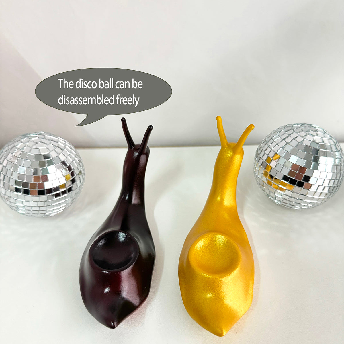 FngJiuyer Disco Snail Miniature Table Decorations Creative Disco Ball