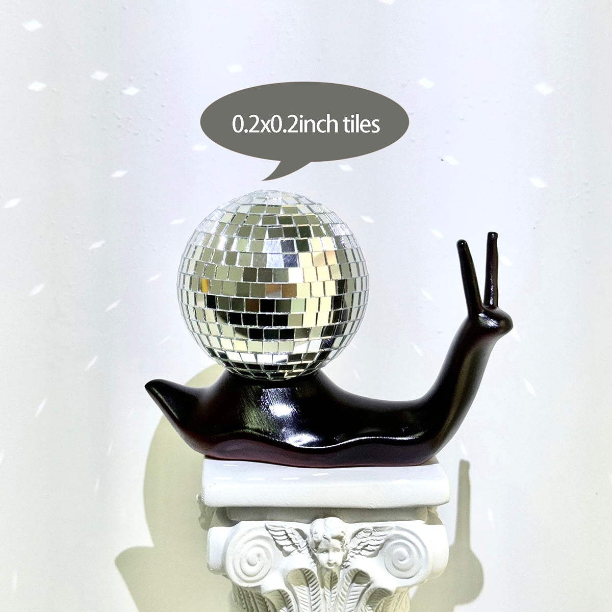 FngJiuyer Disco Snail Miniature Table Decorations Creative Disco Ball