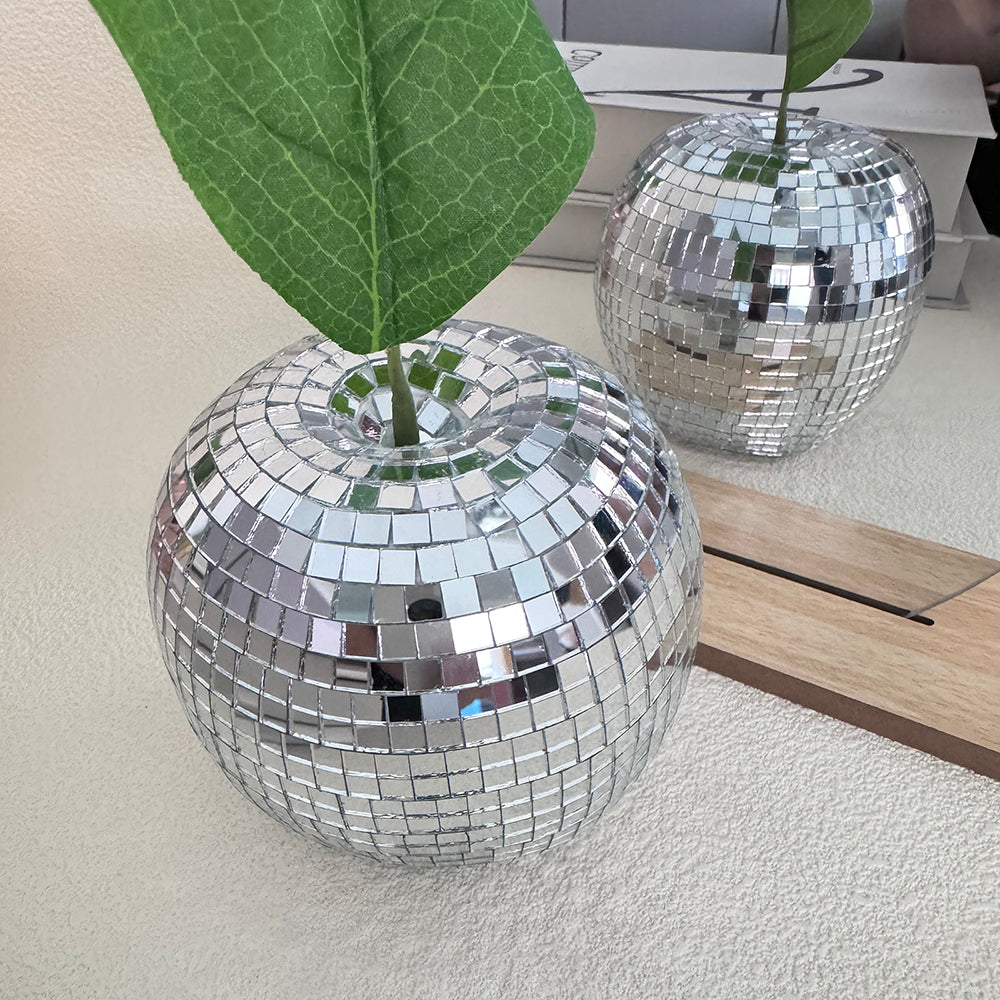 FngJiuyer Apple Disco Ball Fruit Decoration Handmade Mirror Ball